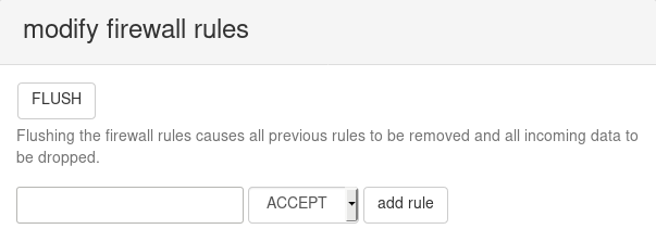 screenshot of the form for modifying firewall rules